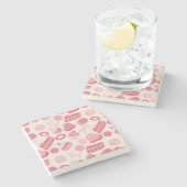 Schokolade und Gebäck Muster 2 Steinuntersetzer (Seitenansicht)