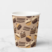Schokolade und Gebäck Muster 3 Pappbecher (Vorderseite)