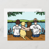 Schokolade und gelbe Labradore Postkarte (Vorne/Hinten)