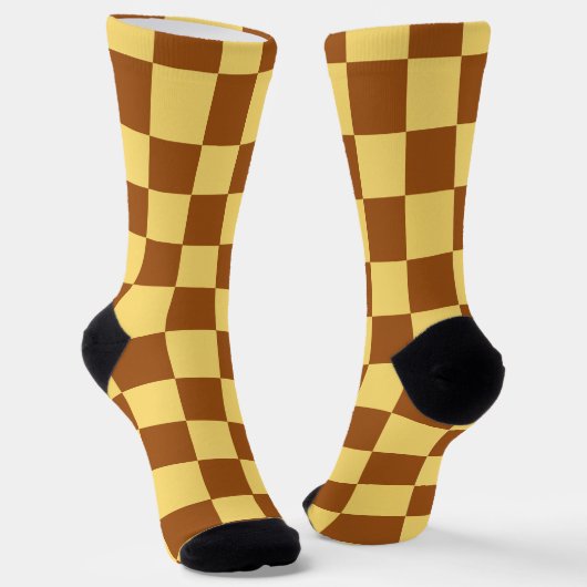 Schokolade und Gold Squares Funky Socks Socken (Gewinkelt)