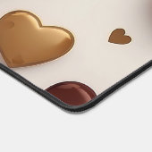 Schokolade und Goldherzen Schreibtischunterlage (Ecke)