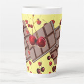 Schokolade und Kirschen mit gelb Milchtasse (Vorderseite)
