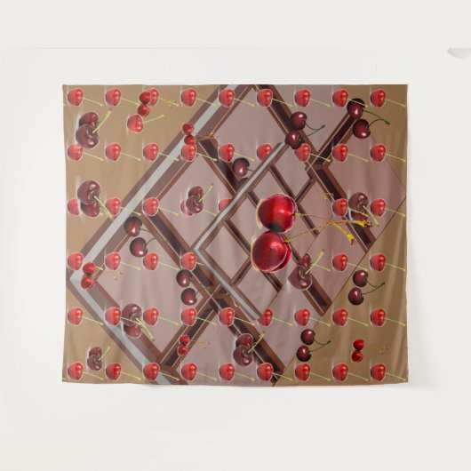 Schokolade und Kirschen Wandteppich (Vorderseite (Horizontal))