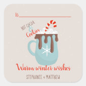 Schokolade und Marshmallows Quadratischer Aufkleber (Vorderseite)