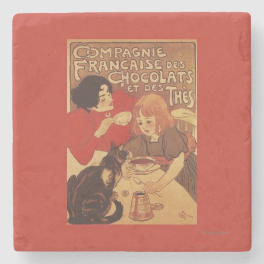 Schokolade und Mutter und Tochter des Tee-Co Steinuntersetzer (Vorderseite)