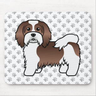 Schokolade und Niedlicher Havanese-Cartoon-Hund Mousepad