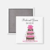Schokolade und rosa Hochzeit speichern das Datum Magnet (Vorderseite/Rückseite)