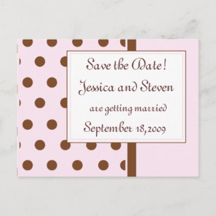 Schokolade und Rosa Save the Date! Ankündigungspostkarte