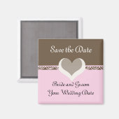 Schokolade und Rosa Save the Date Magnet (Vorderseite/Rückseite)