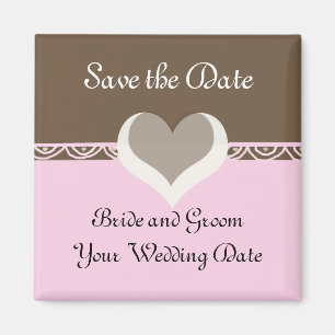 Schokolade und Rosa Save the Date Magnet