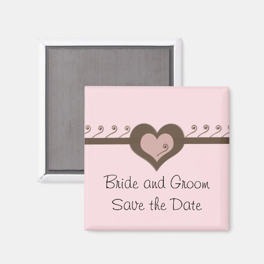 Schokolade und Rosa Save the Date Magnet (Vorderseite/Rückseite)