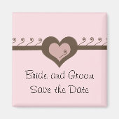 Schokolade und Rosa Save the Date Magnet (Vorne)