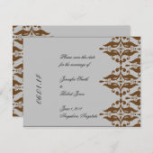 Schokolade und SilberDamast Einladung (Vorne/Hinten)
