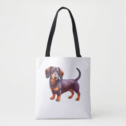 Schokolade und Tan Cream Dachshund Malerei - Wein Tasche (Vorderseite)