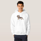 Schokolade und Tan Daple Dackel Hund Hoodie (Vorne ganz)