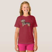 Schokolade und Tan Daple glatte Dackel T-Shirt (Vorne ganz)