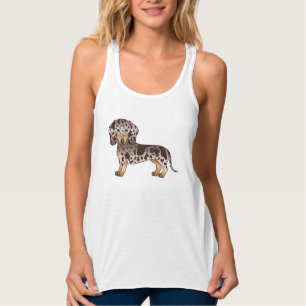 Schokolade und Tan Daple Kurz Hair Dackel Hund Tank Top