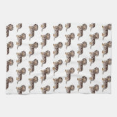 Schokolade und Tan Dapple Langhaar Dackel Muster Geschirrtuch (Horizontal)