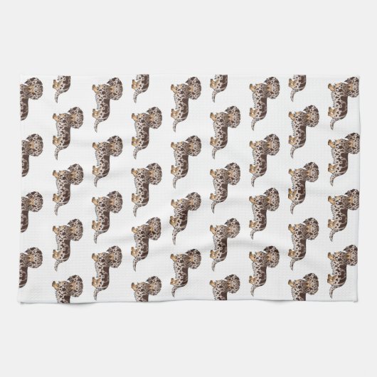 Schokolade und Tan Dapple Langhaar Dackel Muster Geschirrtuch (Horizontal)