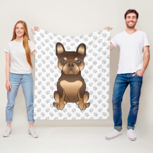 Schokolade und Tan French Bulldog Niedliche Hunde  Fleecedecke