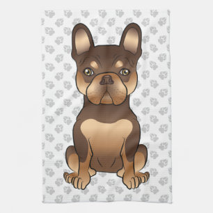 Schokolade und Tan French Bulldog Niedliche Hunde Geschirrtuch