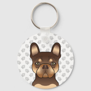 Schokolade und Tan French Bulldog Niedliche Hunde Schlüsselanhänger