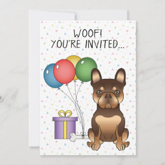 Schokolade und Tan French Bulldog Niedlicher Hund  Einladung