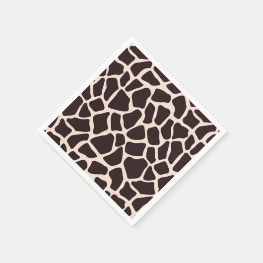 Schokolade und Tan Giraffe Serviette (Ecke)