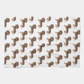 Schokolade und Tan Kurze Dackel Geschirrtuch (Horizontal)