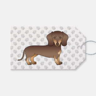 Schokolade und Tan Kurze Haare Dackel & Paws Geschenkanhänger