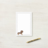 Schokolade und Tan Kurze Haare Dackel & Paws Post-it Klebezettel (Auf Schreibtisch)