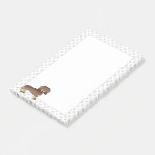 Schokolade und Tan Kurze Haare Dackel & Paws Post-it Klebezettel (angewinkelt)
