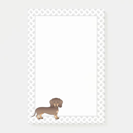Schokolade und Tan Kurze Haare Dackel & Paws Post-it Klebezettel (Vorderseite)