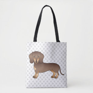 Schokolade und Tan Kurze Haare Dackel & Paws Tasche