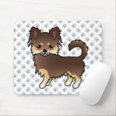 Schokolade und Tan-Langcoat Chihuahua Hunde und Pa Mousepad (Mit Mouse)