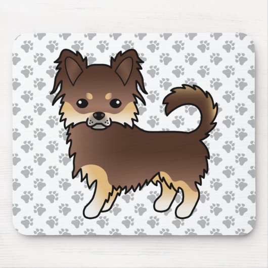 Schokolade und Tan-Langcoat Chihuahua Hunde und Pa Mousepad (Vorne)