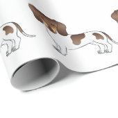 Schokolade und Tan Pied Kurze Dackel Muster Geschenkpapier (Rolleneckpunkt)