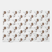 Schokolade und Tan Pied Kurze Dackel Muster Geschirrtuch (Horizontal)