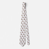 Schokolade und Tan Pied Long Hair Dackel Muster Krawatte (Vorderseite)