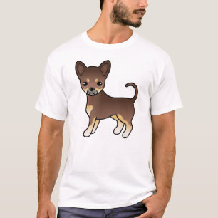 Schokolade und Tan-Weichkittel Chihuahua Niedliche T-Shirt