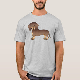 Schokolade und Tan Weichmatte Dackel Niedlich Hund T-Shirt