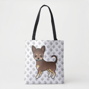Schokolade- und Tanmilch-Coat Chihuahua Hund & Paw Tasche