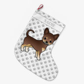 Schokolade- und Tanschokolade Chihuahua Hund & Nam Großer Weihnachtsstrumpf (Vorderansicht (hängend))