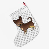 Schokolade- und Tanschokolade Chihuahua Hund & Nam Großer Weihnachtsstrumpf (Rückseite (Hängend))