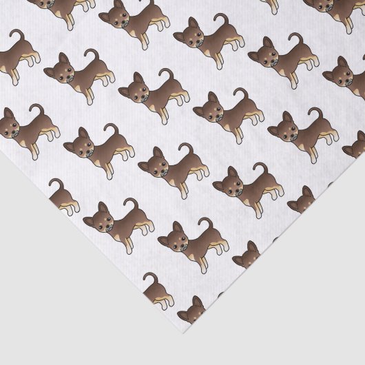 Schokolade- und Tanschokolade Chihuahua-Muster Seidenpapier (Ausschnitt)