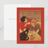 Schokolade und Tee Co Mutter und Tochter Postkarte (Vorne/Hinten)