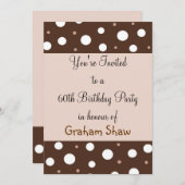 Schokolade und Vanilla 60. Geburtstag Einladung (Vorne/Hinten)