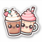 Schokolade und Vanilla Milkshakes Vinyl Stickers Aufkleber (Vorderseite)
