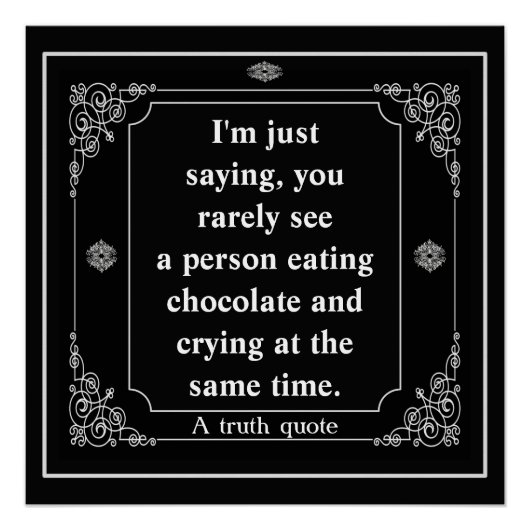 Schokolade- und Weinposter Poster (Vorderseite)