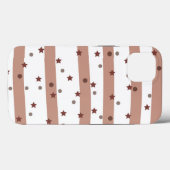 Schokolade und weiße Streifen mit Sternmuster Case-Mate iPhone Hülle (Rückseite (Horizontal))